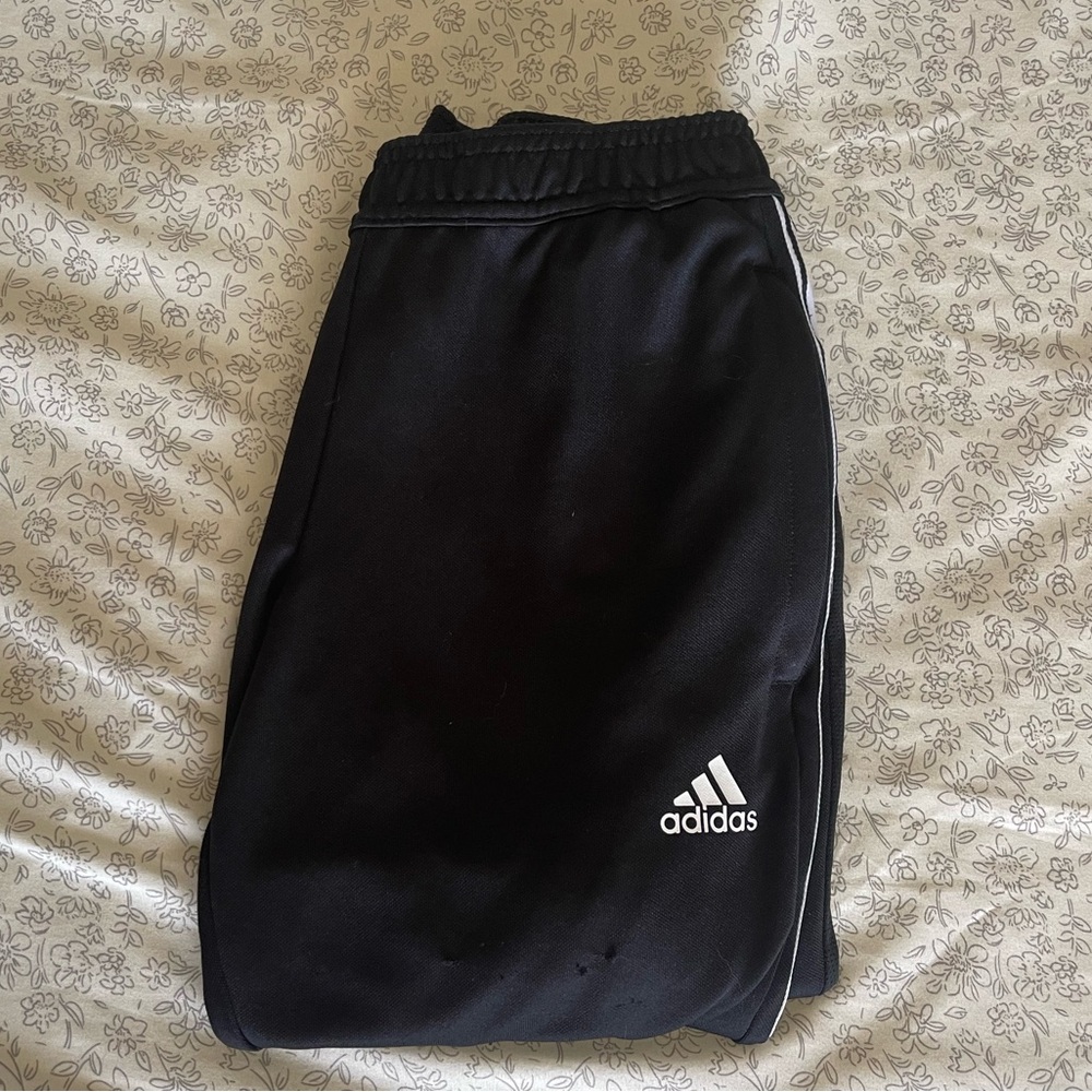 Adidas black and white joggers